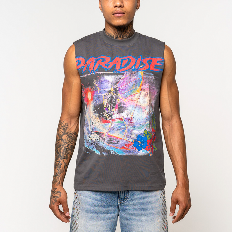 Paradise Lost Control Your Wave Sleeveless Tee "Cement"