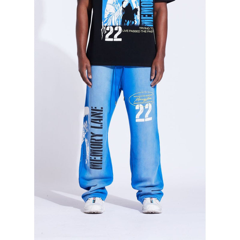 Memory Lane Stencil Logo Sweatpants "Faded Blue"