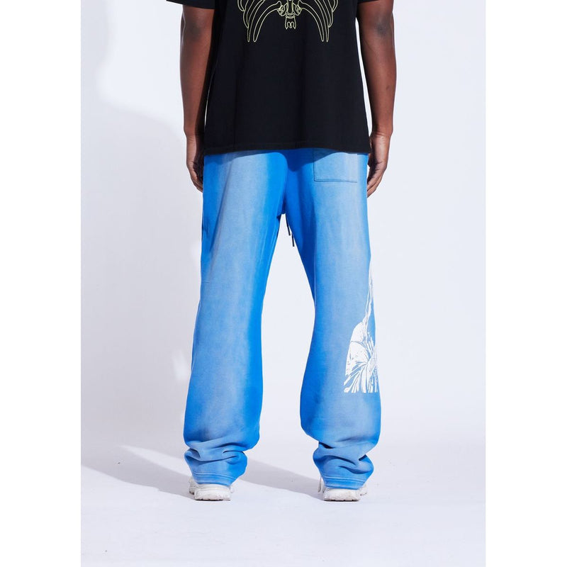 Memory Lane Stencil Logo Sweatpants "Faded Blue"