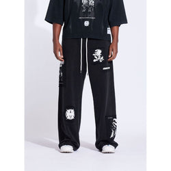 Memory Lane Patch Flyer Sweatpants"Black"