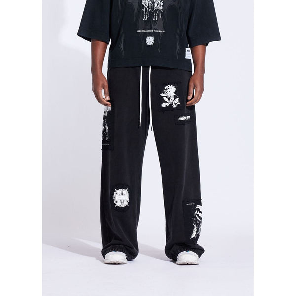 Memory Lane Patch Flyer Sweatpants"Black"