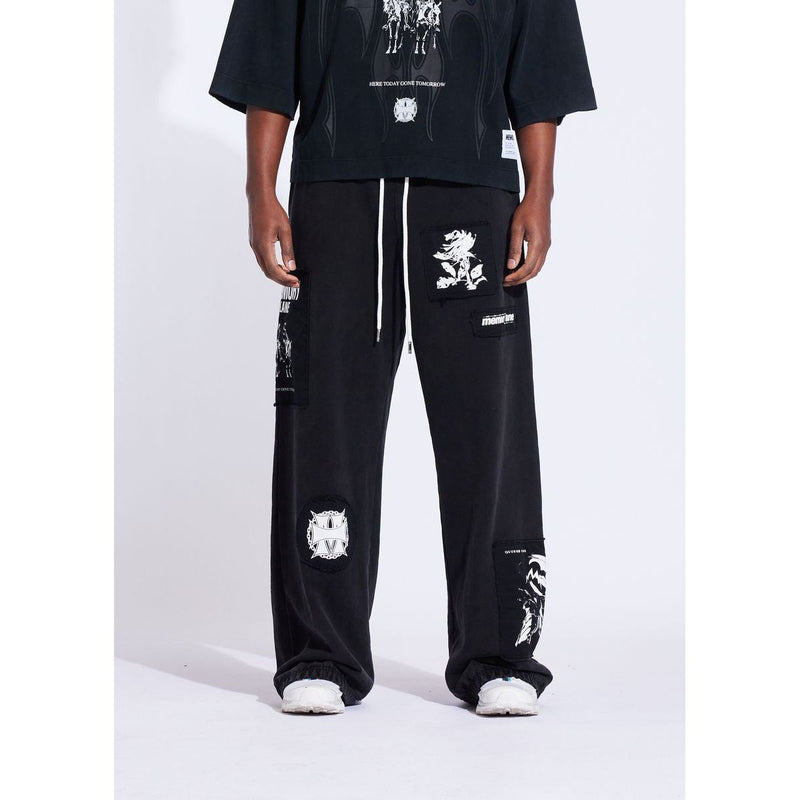 Memory Lane Patch Flyer Sweatpants"Black"