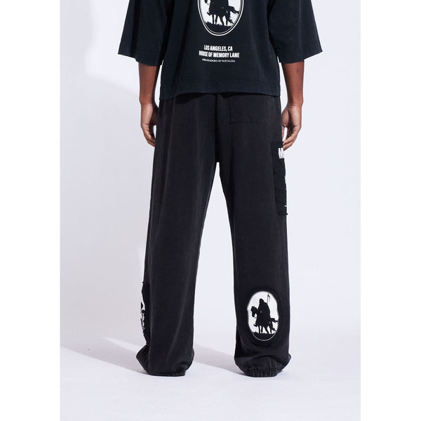 Memory Lane Patch Flyer Sweatpants"Black"