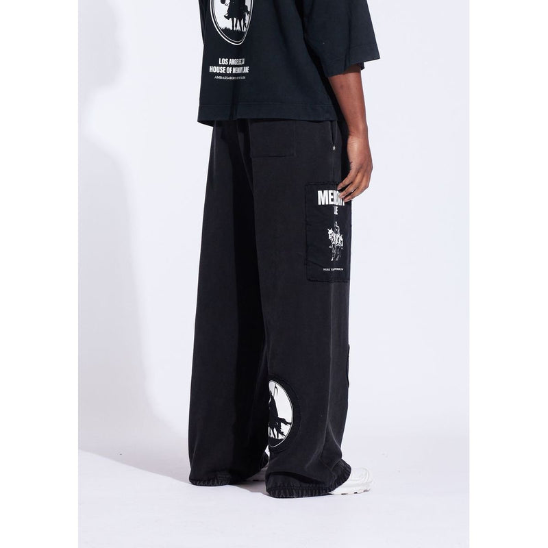 Memory Lane Patch Flyer Sweatpants"Black"