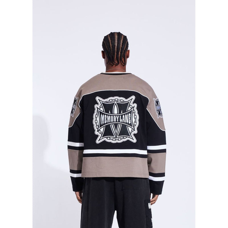 Memory Lane Shield Hockey Jersey "Black"