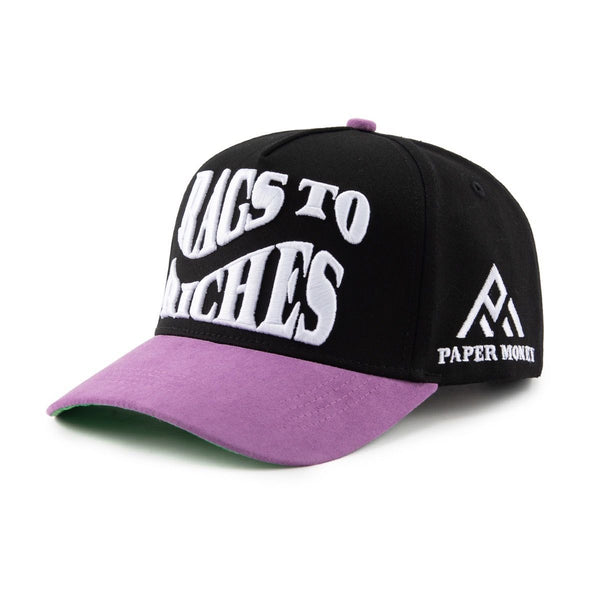 Paper Money Rags to Riches Snapback Hat "Black/Purple"