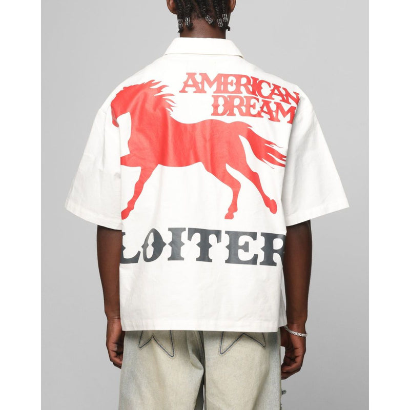 Loiter Rodeo Zip Up Tee "Cream"