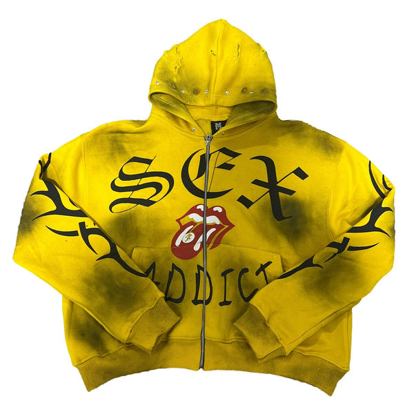 Merlins Father Addiction Zip Up Hoodie “Yellow”