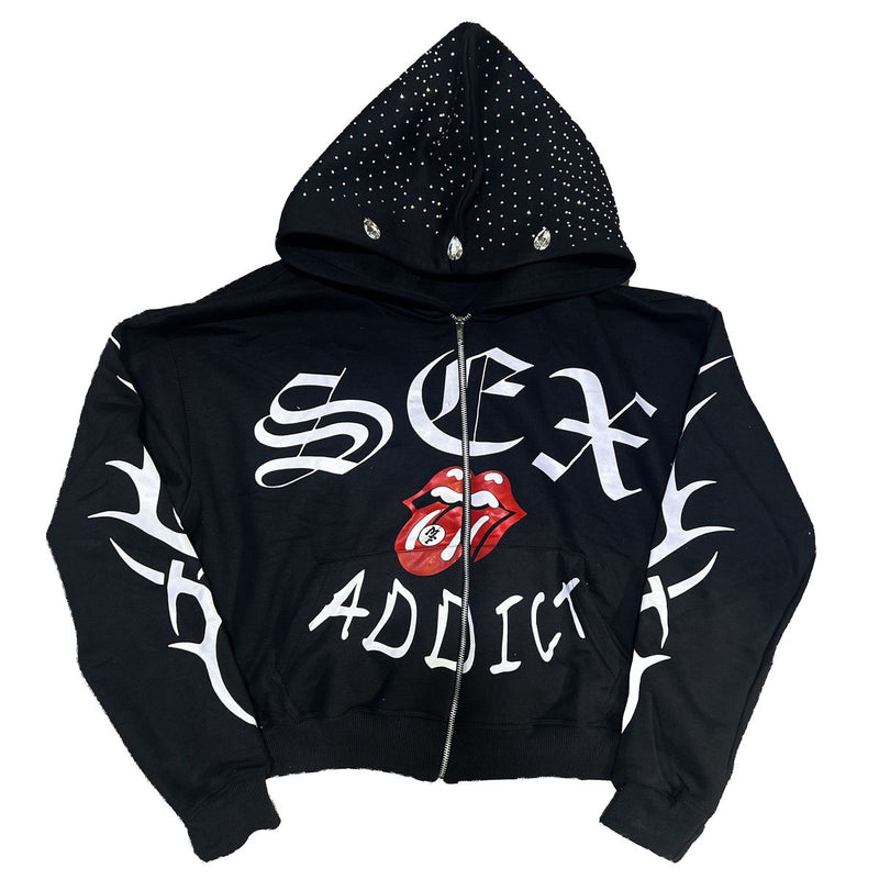 Merlins Father Addiction Zip Up Hoodie “Black”