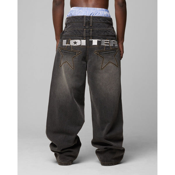 Loiter Star Layered Jeans "Vintage Black"