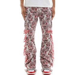 KDNK Tapestry Slim Flare Pants "Pink"