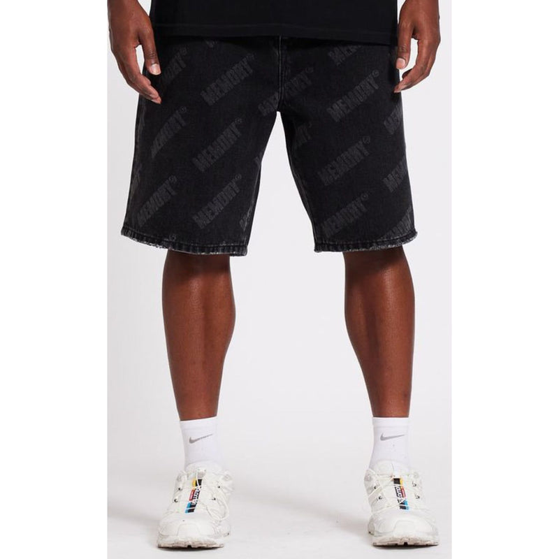 Memory Lane Repeat Logo Jean Shorts "Black"