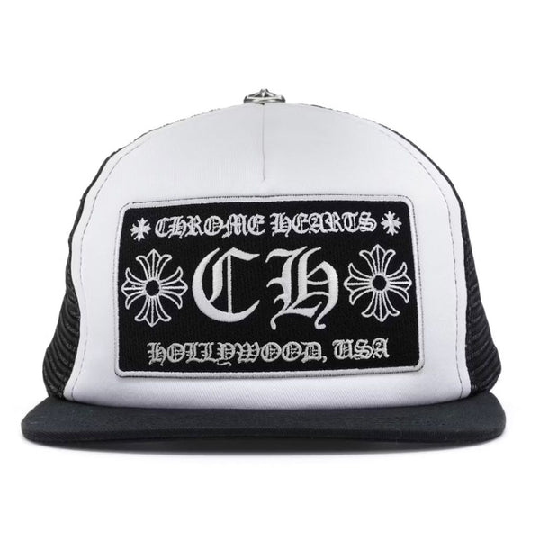 Chrome Hearts CH Hollywood Trucker Hat “White/Black”