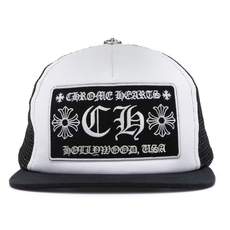 Chrome Hearts CH Hollywood Trucker Hat “White/Black”