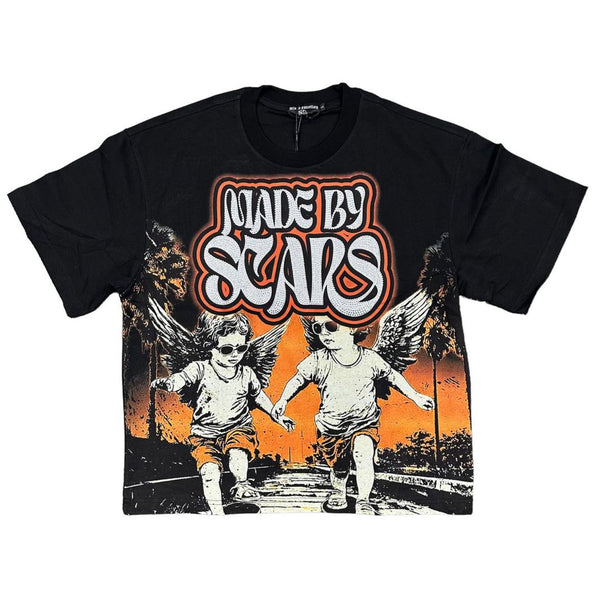 Mixed Emotion Twin Rhinestone Tee "Black”