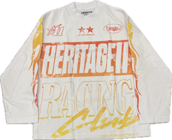 Heights District Heritage Race Club L/S Tee "White"