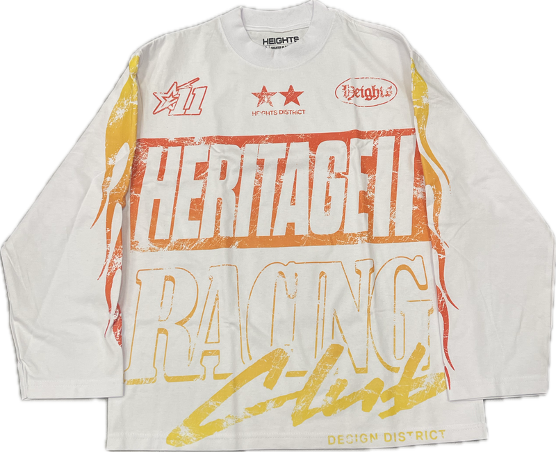 Heights District Heritage Race Club L/S Tee "White"