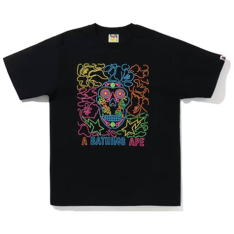 Bape Halloween Neon Mexican Skull Tee "Black"