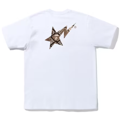 BAPE Snake Bape Sta Logo Tee "White Beige"