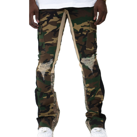 Golden Denim Stacked Pants “Camo”