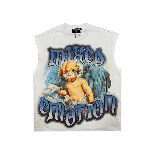 Mixed Emotion Angel Sleeveless Tee “White”