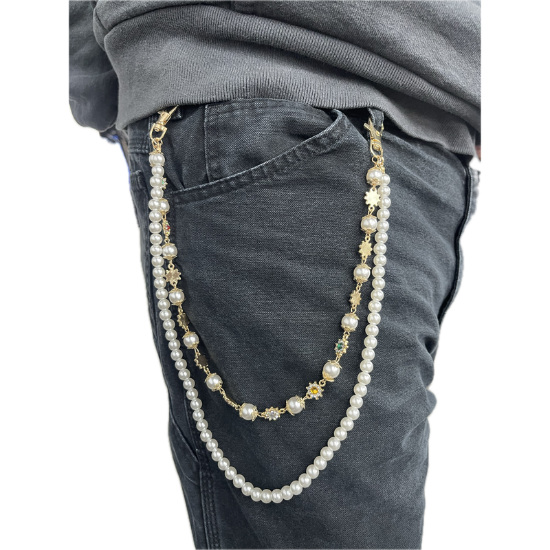 Star & Pearl Pocket Chain