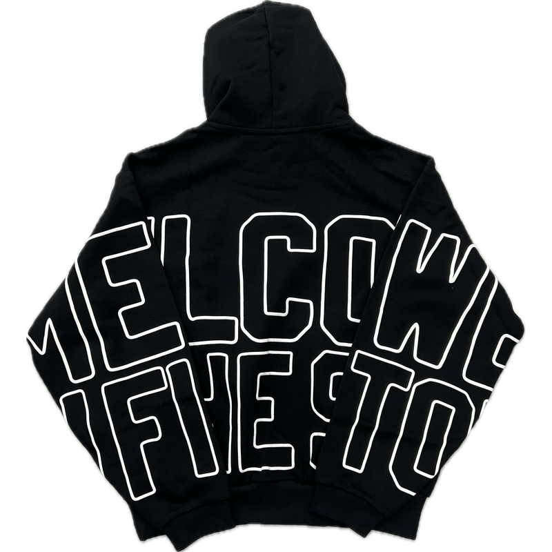 Red Letters Welcome to the Sci Fi Hoodie “Black”