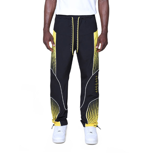 Smoke Rise Republic Windbreaker Pants “Black/Yellow”
