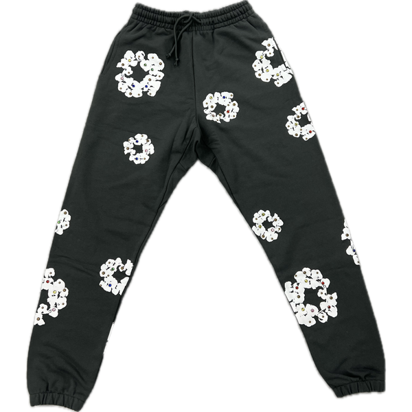 Denim Tears Rhinestone Wreath Sweatpants “Vintage Black”