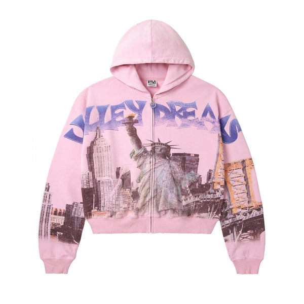Vale NYC Zip Up Hoodie “Pink”