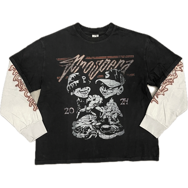 Prospera Graffiti Double Layered L/S Tee "Grey"