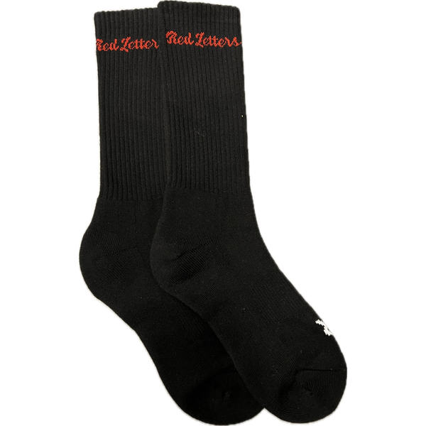 Red Letters Socks "Black"
