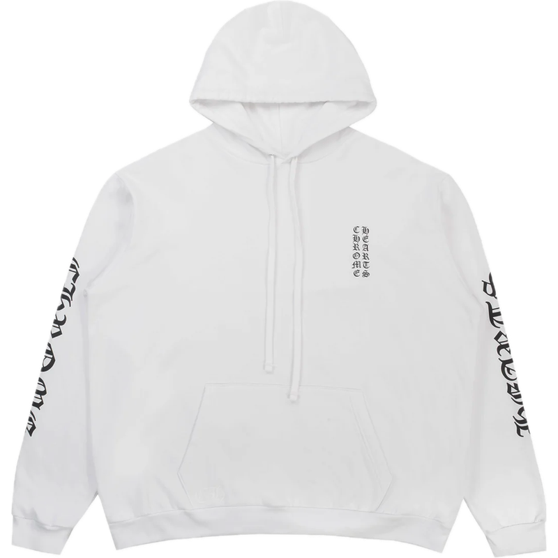 Chrome Hearts Vertical Logo Hoodie “White”