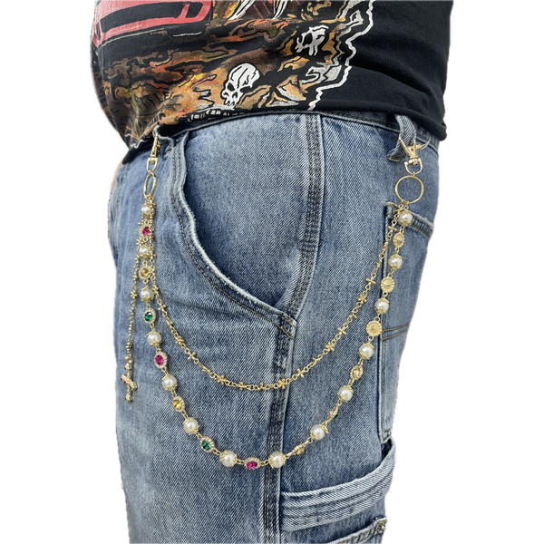 Pocket Chain Gold Multicolor