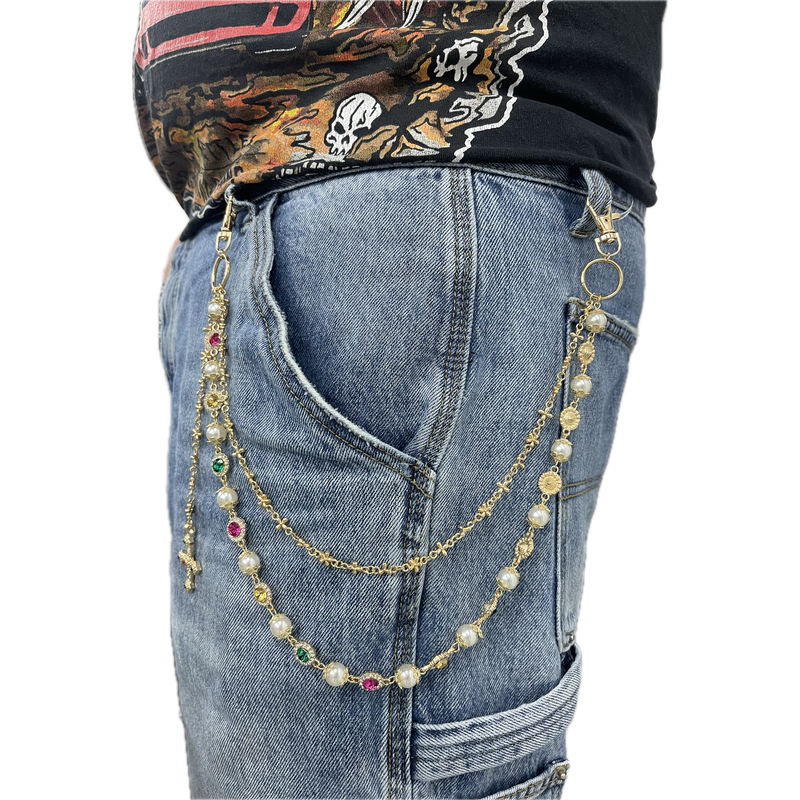 Pocket Chain Gold Multicolor
