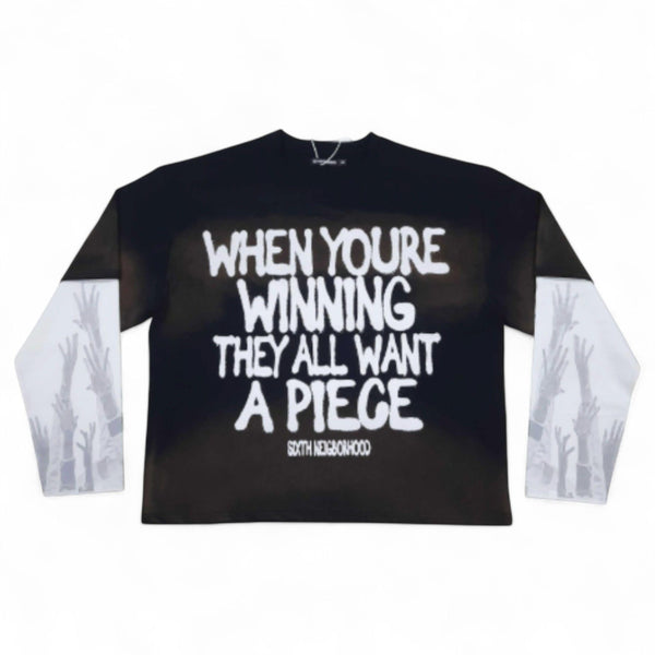 6TH NBRHD Let Go Layered L/S Tee "Black"