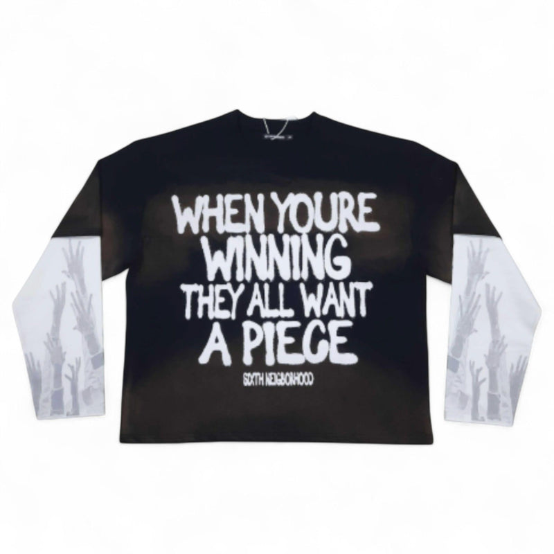 6TH NBRHD Let Go Layered L/S Tee "Black"