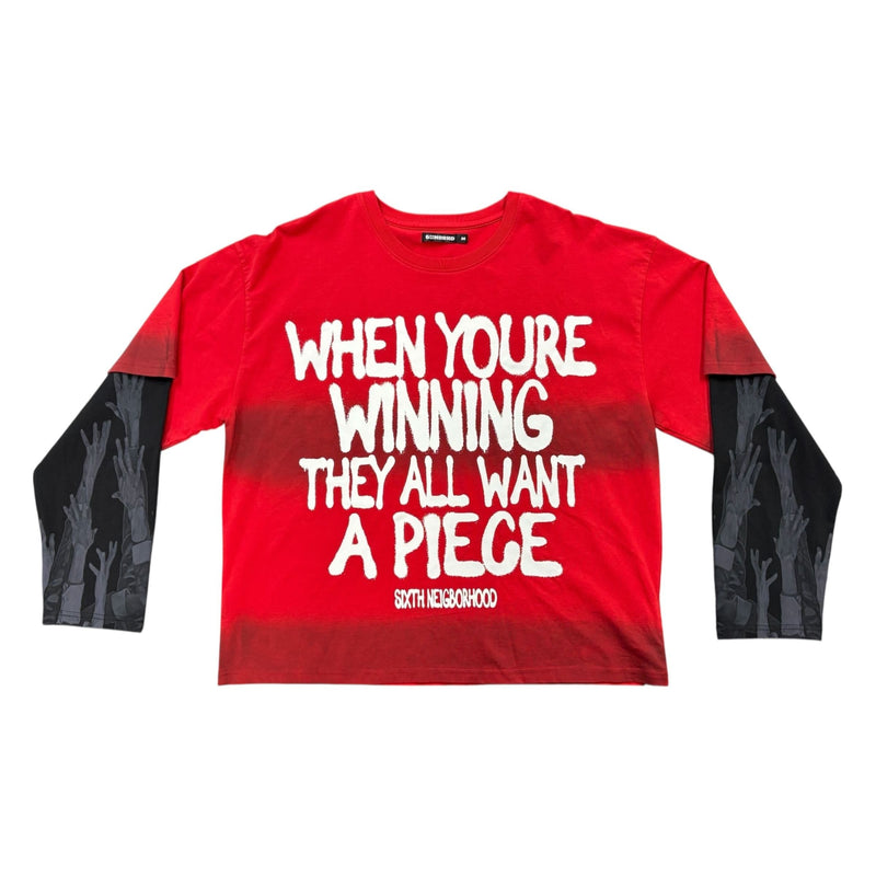 6TH NBRHD Let Go Layered L/S Tee "Red"