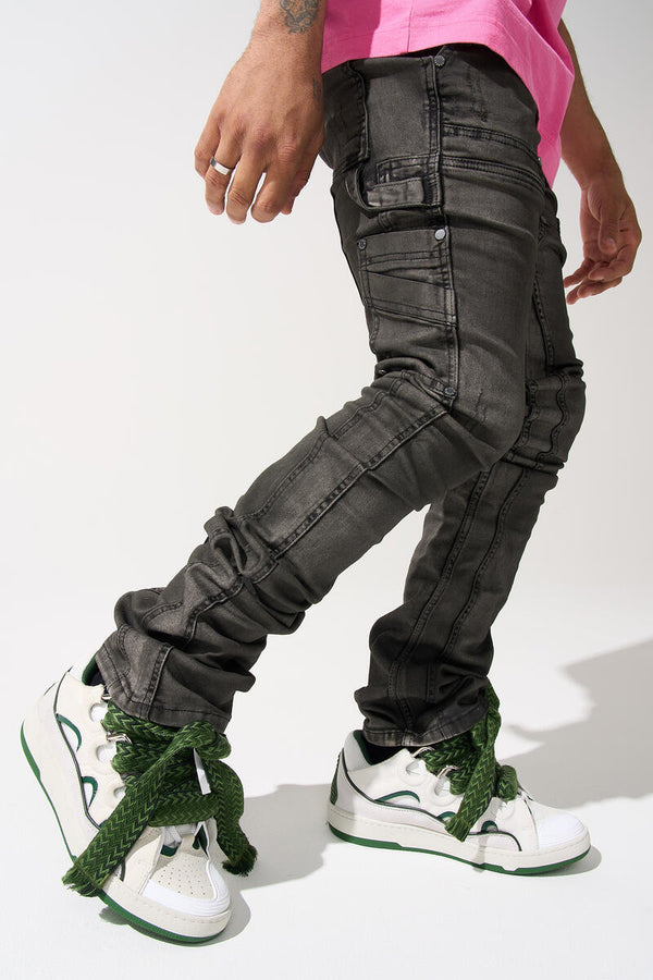 SERENEDE Rain Stacked Jeans "Grey”