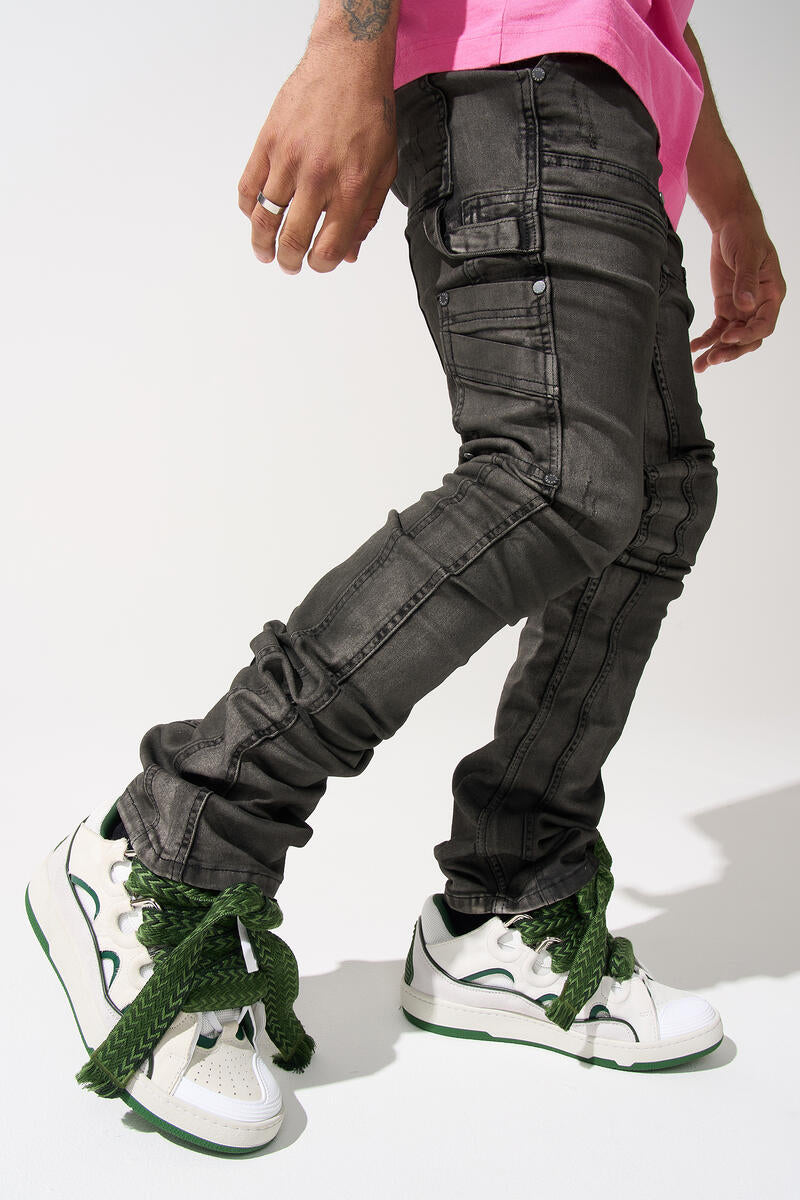 SERENEDE Rain Stacked Jeans "Grey”