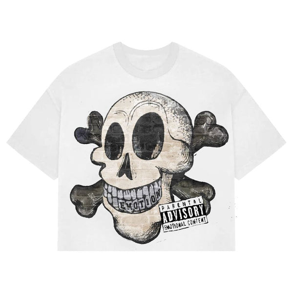 Mixed Emotion Pirate Cartoon Tee “White”