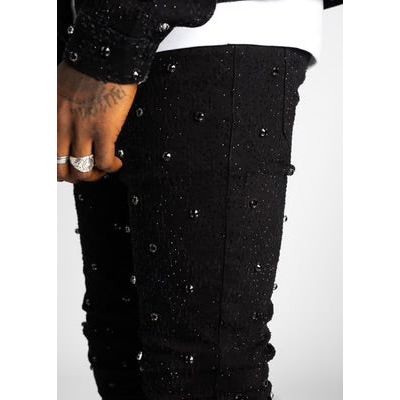 Guapi Embellished Denim Jeans “Black”