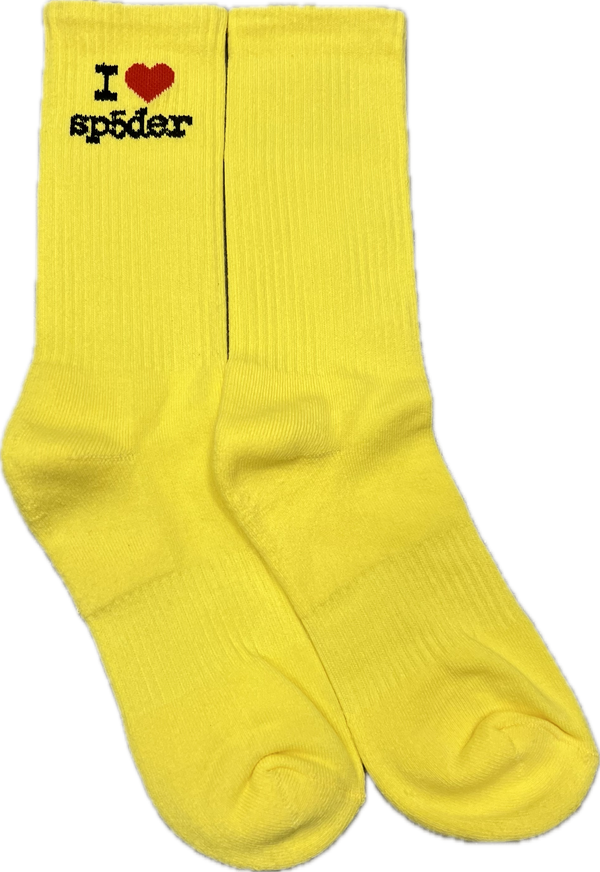 Sp5der I Love Sp5der Socks "Yellow"