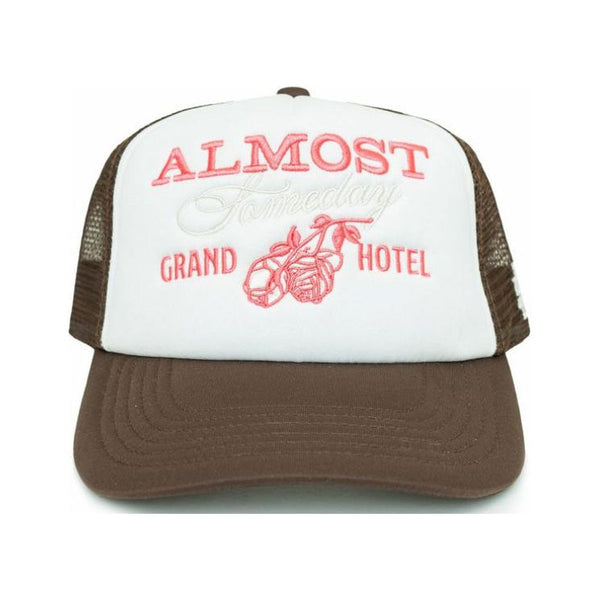 Almost Someday Grand Hotel Trucker Hat "Brown"