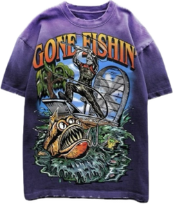 Warren Lotas Gone Fishin' Tee “Purple”