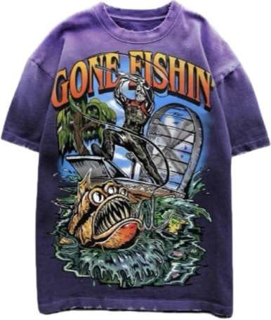 Warren Lotas Gone Fishin' Tee “Purple”