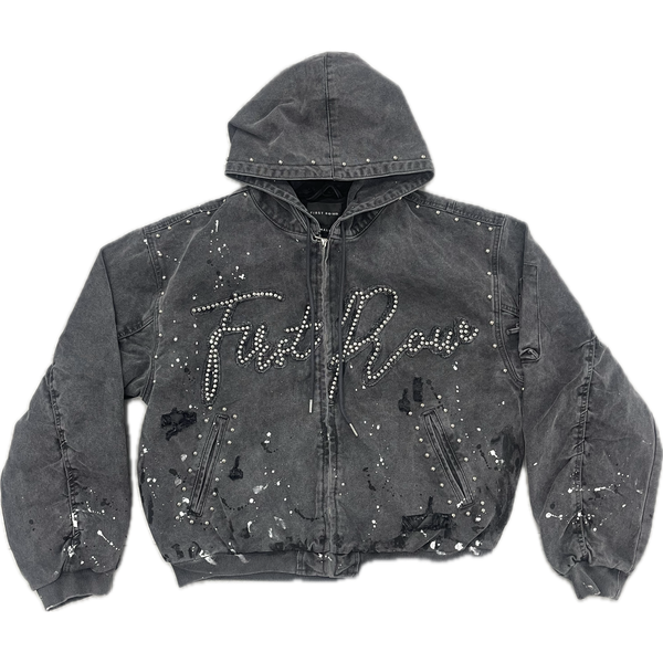 First Row Stud Logo Hoodie ”Grey”