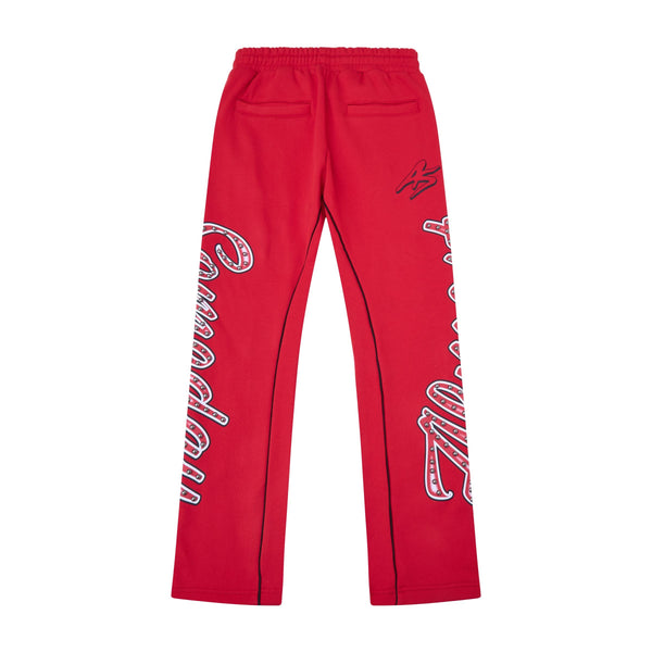 Almost Someday Zepplin Flare Sweatpants "Red"