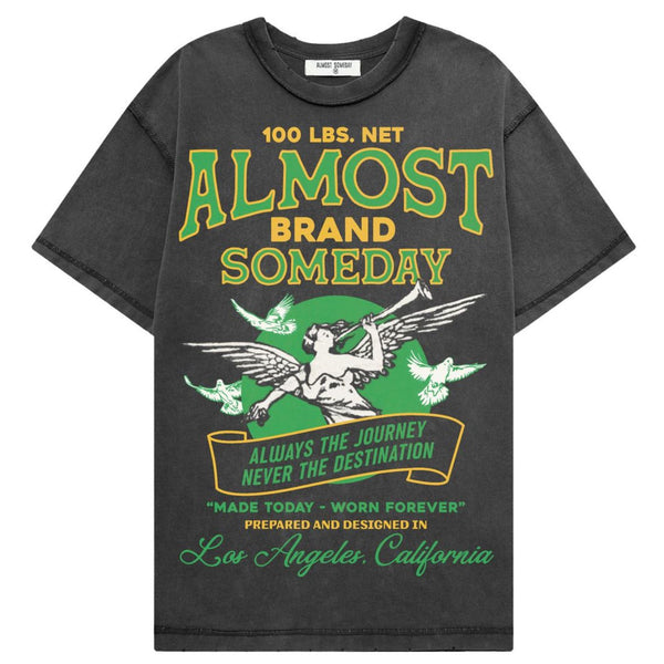 Almost Someday Burlap Tee "Black"