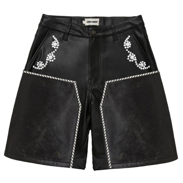 Almost Someday Belford Wax Jean Shorts "Black"